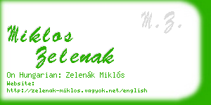miklos zelenak business card