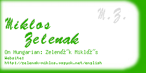 miklos zelenak business card